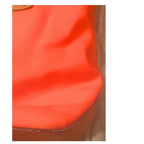 Michael Kors Vibrant Orange Tote with Brown Trim - Picture 4 of 8